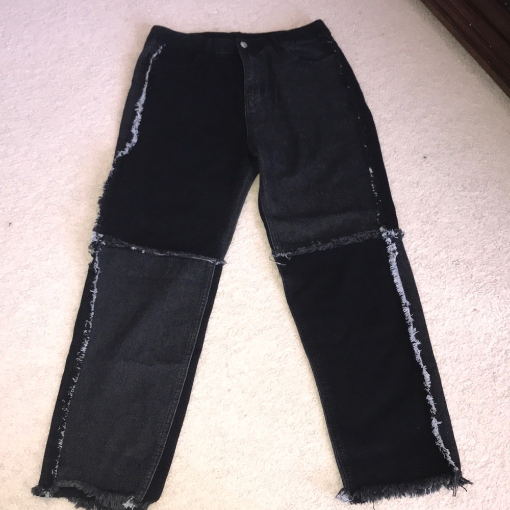 SHEIN high waisted cut and Sew jeans
